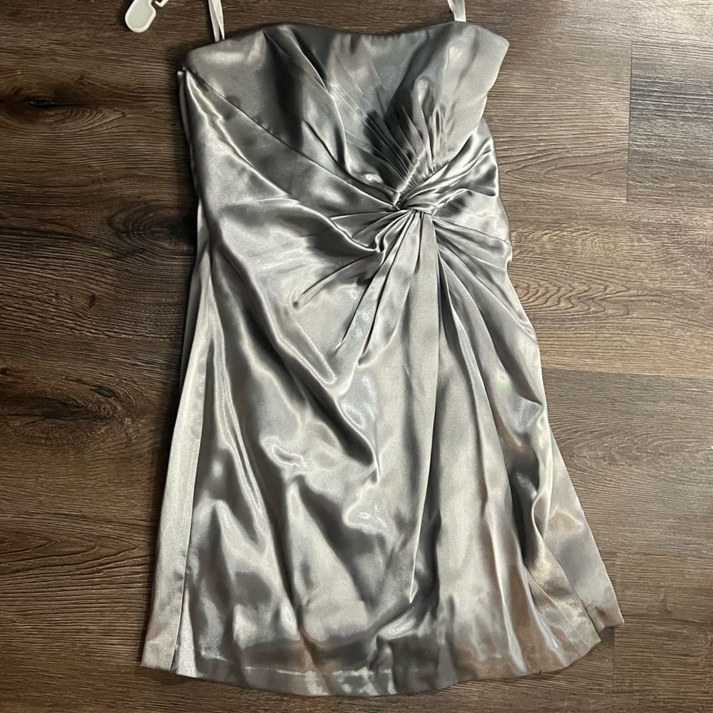 Strapless David’s Bridal Bridesmaid Dress